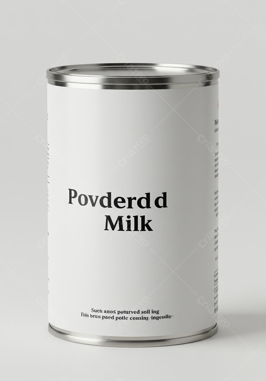 Lata de leite em pó branco