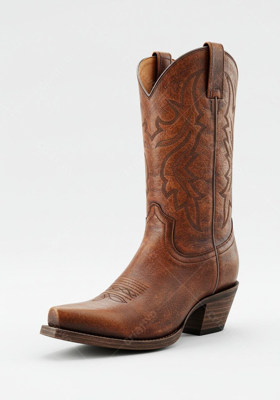 Bota Country Marrom em couro