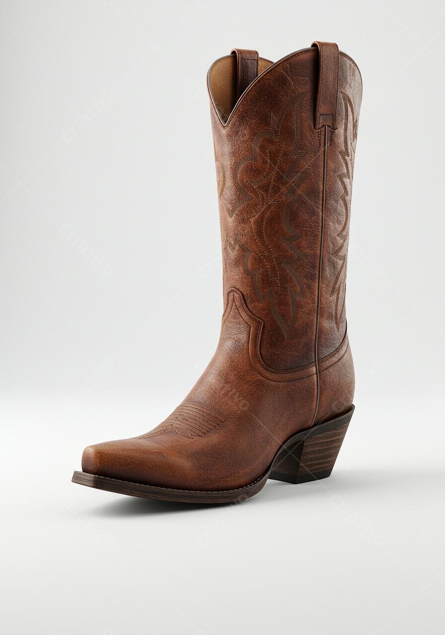 Bota de Couro Marrom Estilo Country