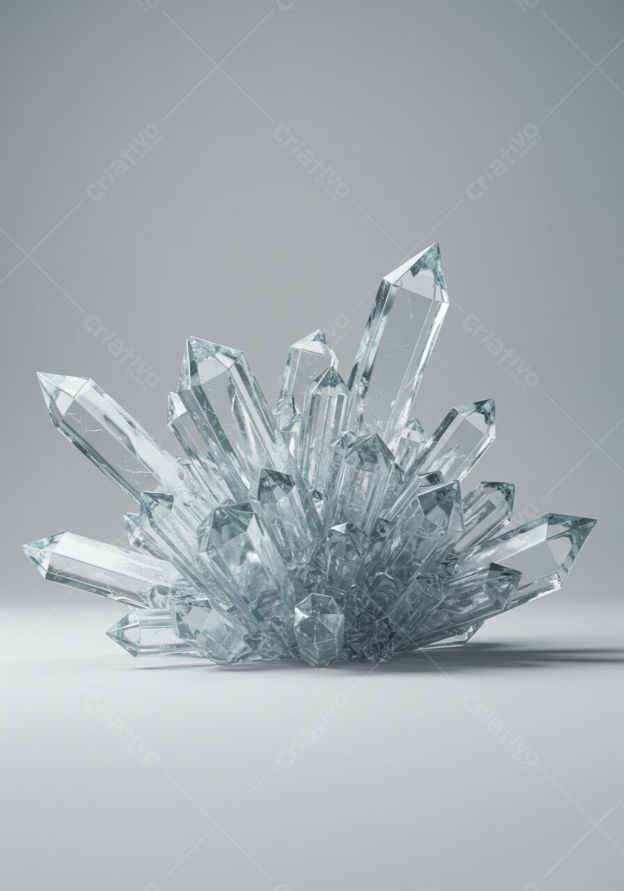 Cristais de quartzo transparentes agrupados