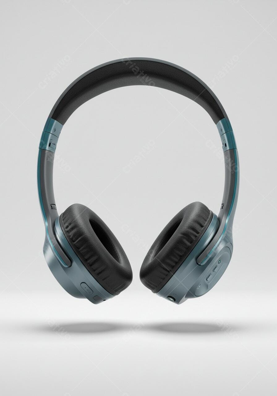Fone de Ouvido Bluetooth sem fio cinza e preto