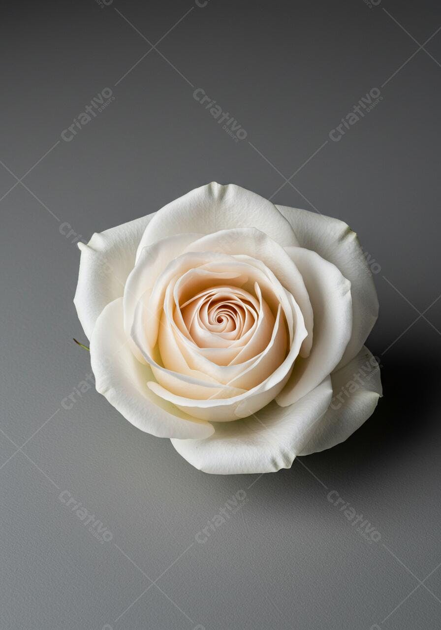 Rosa creme sobre fundo cinza