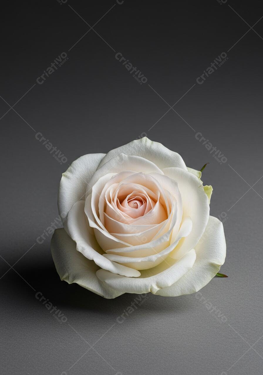Rosa Creme sobre Fundo Cinza