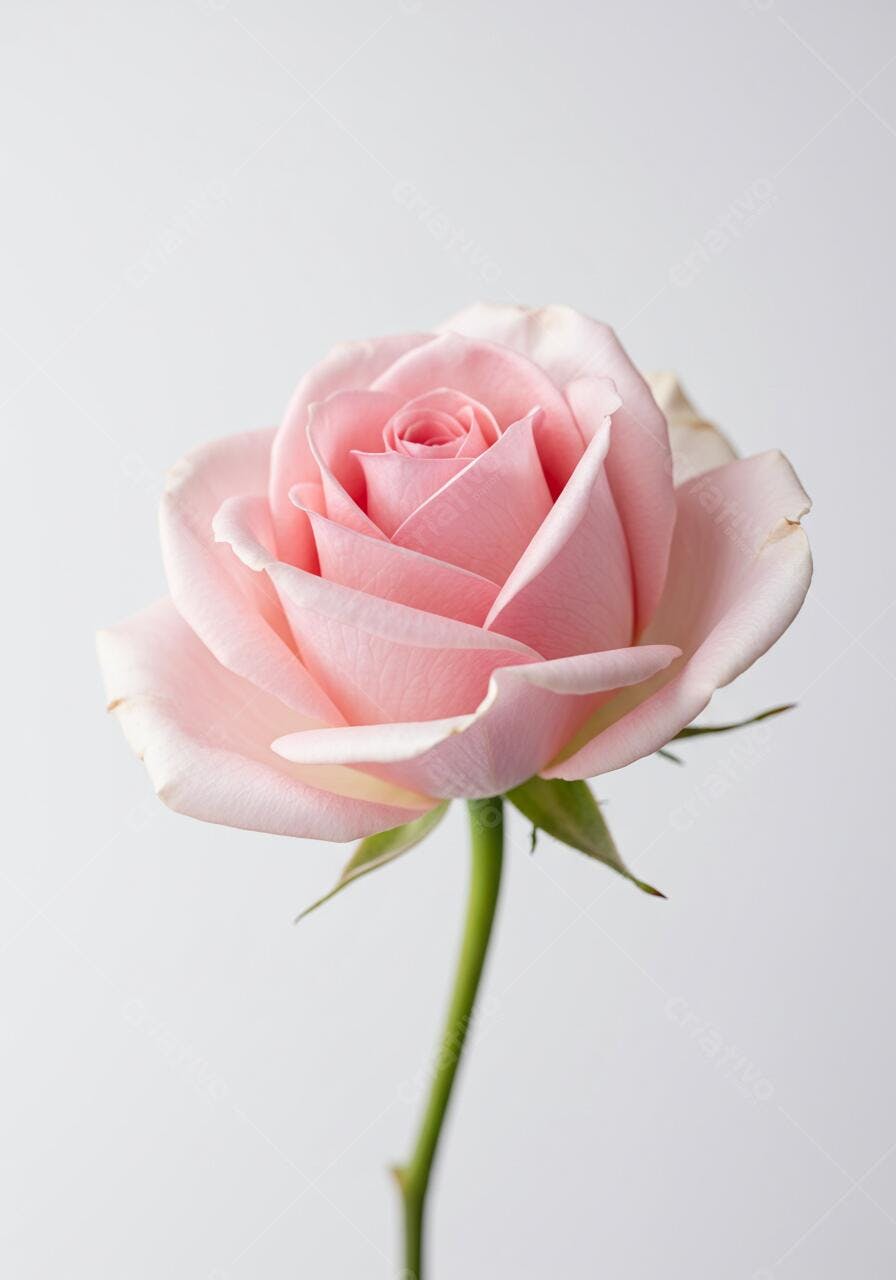 Rosa rosa pastel isolada fundo branco
