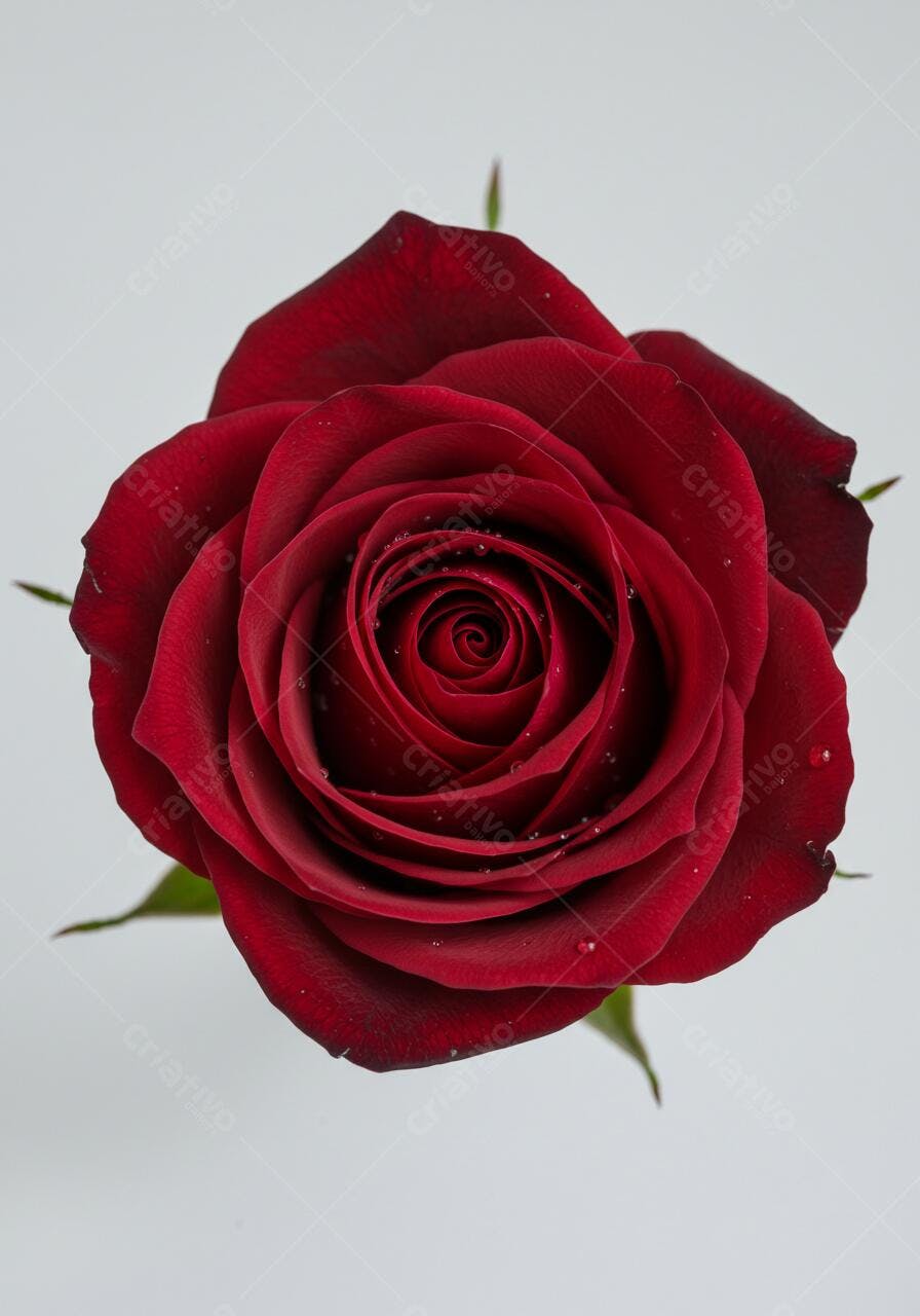 Rosa vermelha com gotas de água