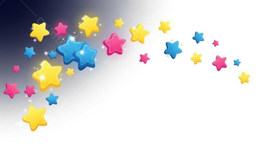 Estrelas coloridas fundo branco
