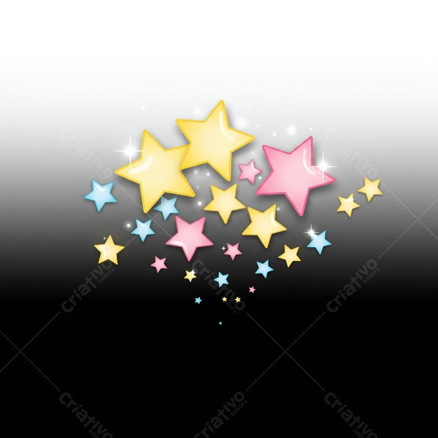 Estrelas coloridas em fundo degradê