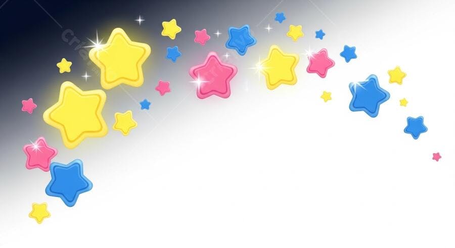 Estrelas coloridas em fundo branco