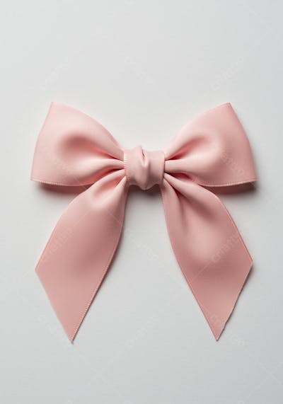 Laço rosa claro em fundo branco