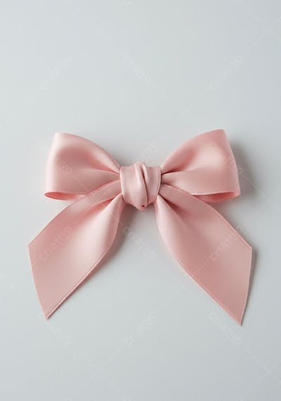 Laço rosa claro em fundo branco