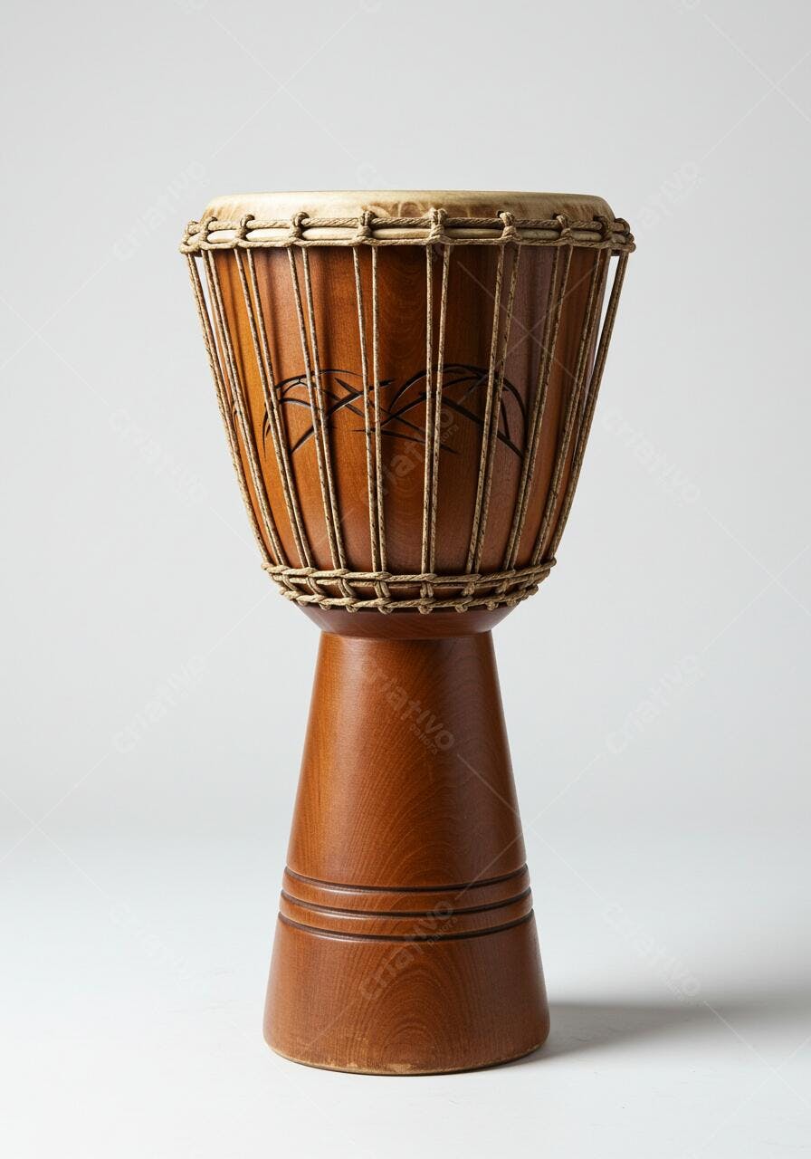 Tambor Djembé de Madeira Marrom