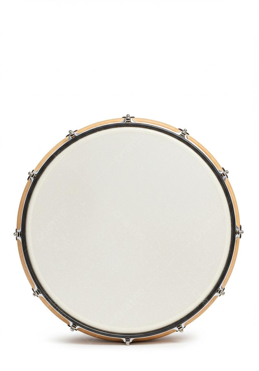 Tambor de madeira branco e bege