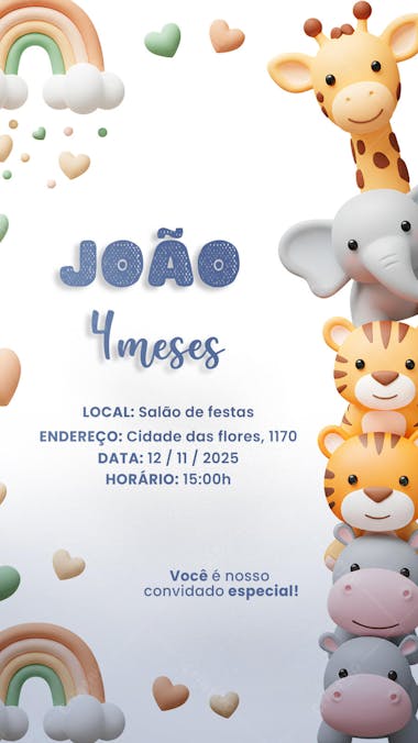 Convite Aniversário Infantil Fazendinha Social Media PSD Editável (10)