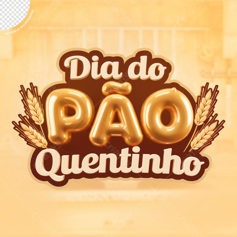 Flyer Dia do Pão Quentinho PSD Editável