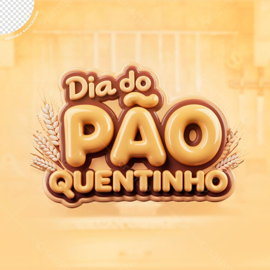 Flyer Dia do Pão Quentinho PSD Editável