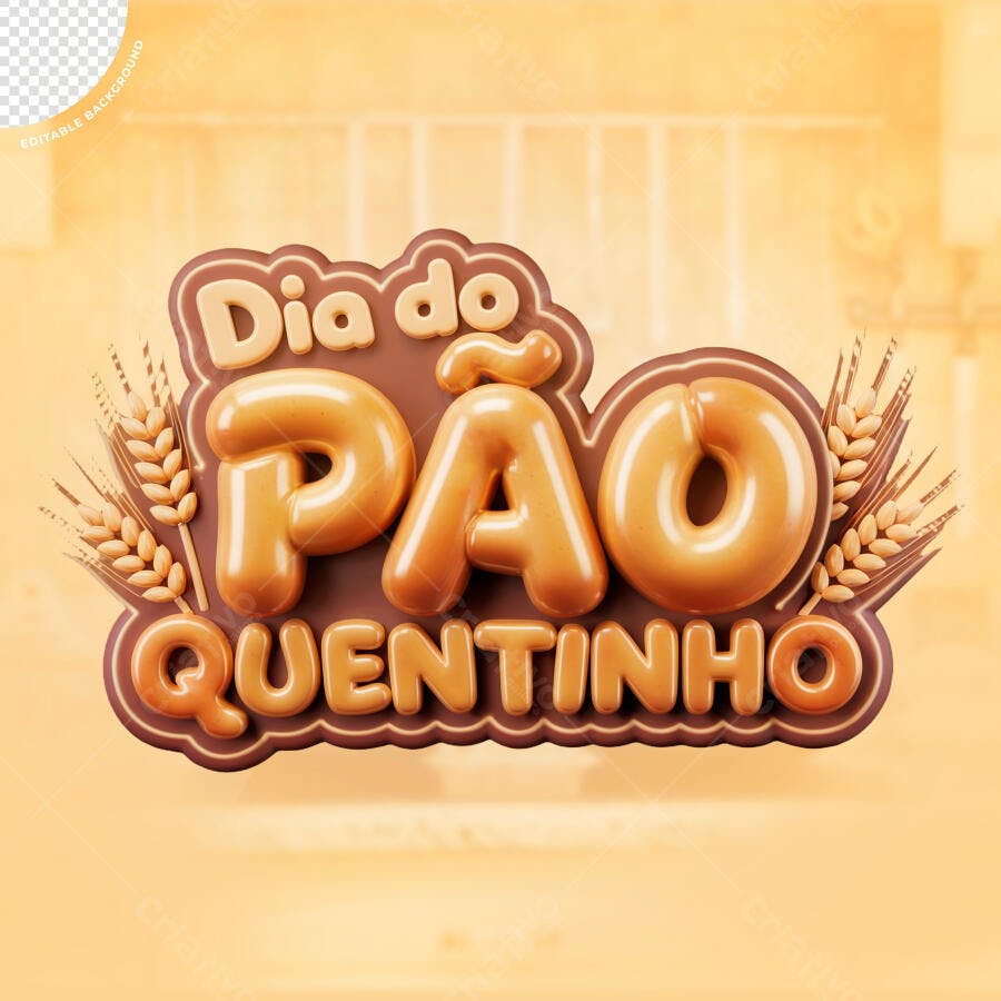 Flyer Dia do Pão Quentinho PSD Editável