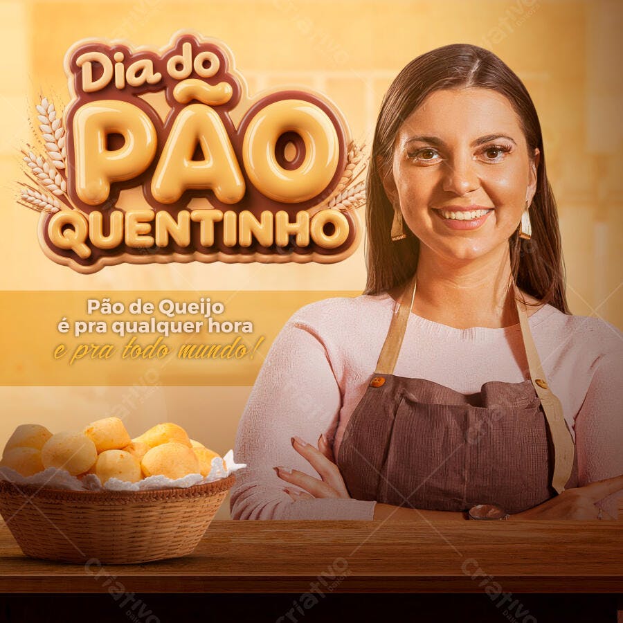 Flyer Dia do Pão de Queijo PSD Editável