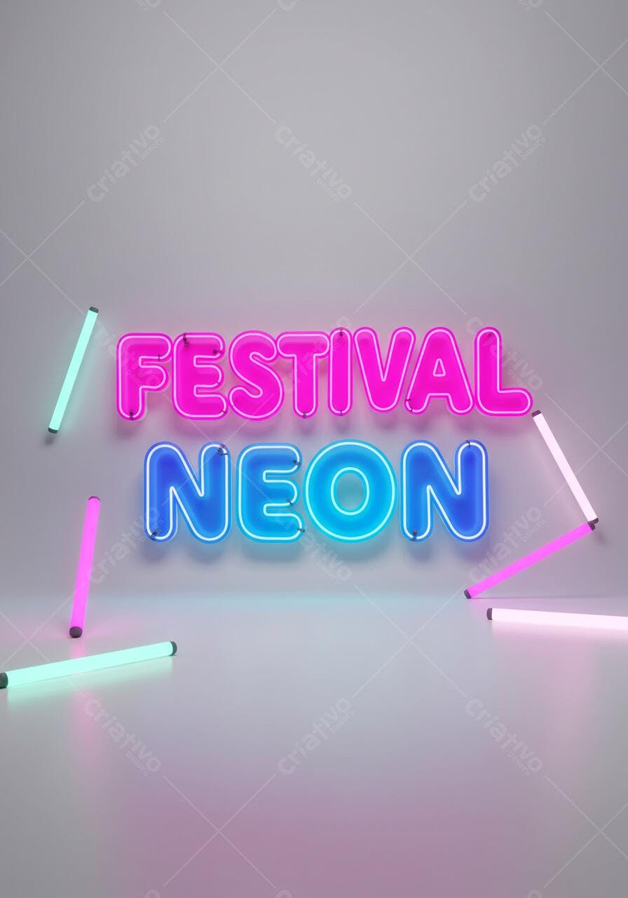 Letras Neon Festival Rosa e Azul