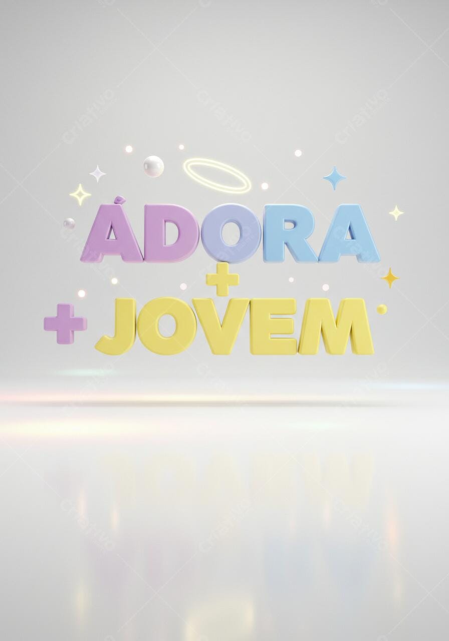 Adora Jovem letras 3D pastel