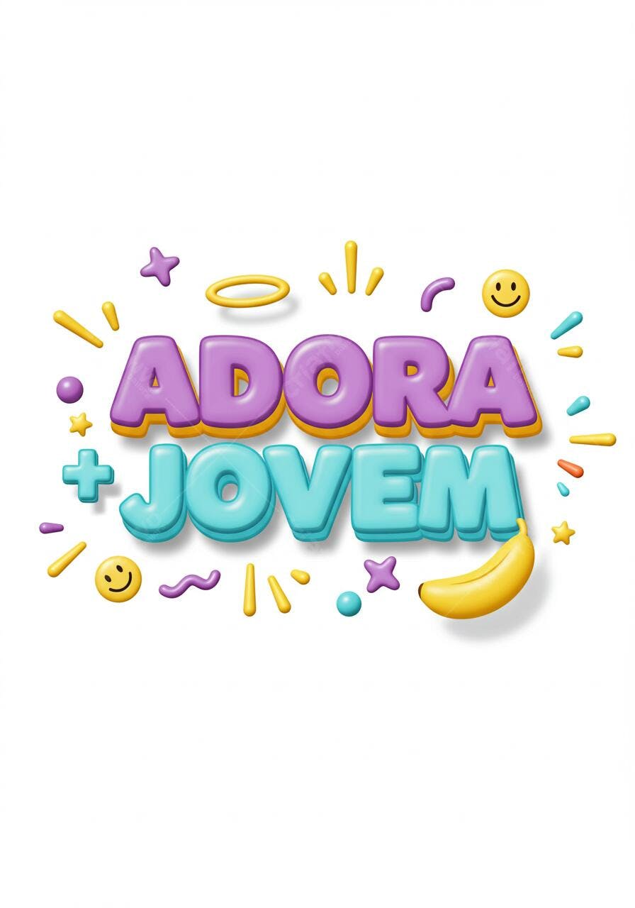 Adora + Jovem letras 3D coloridas