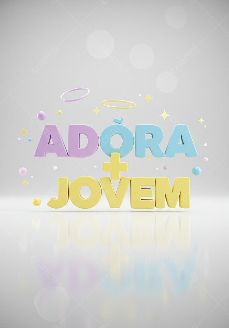 Adora + Jovem letras 3D pastel