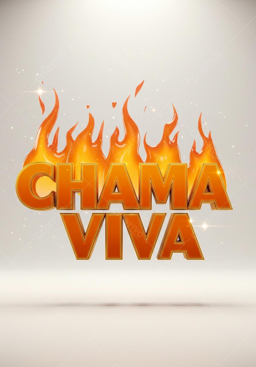 Chama Viva Logotipo em Fogo