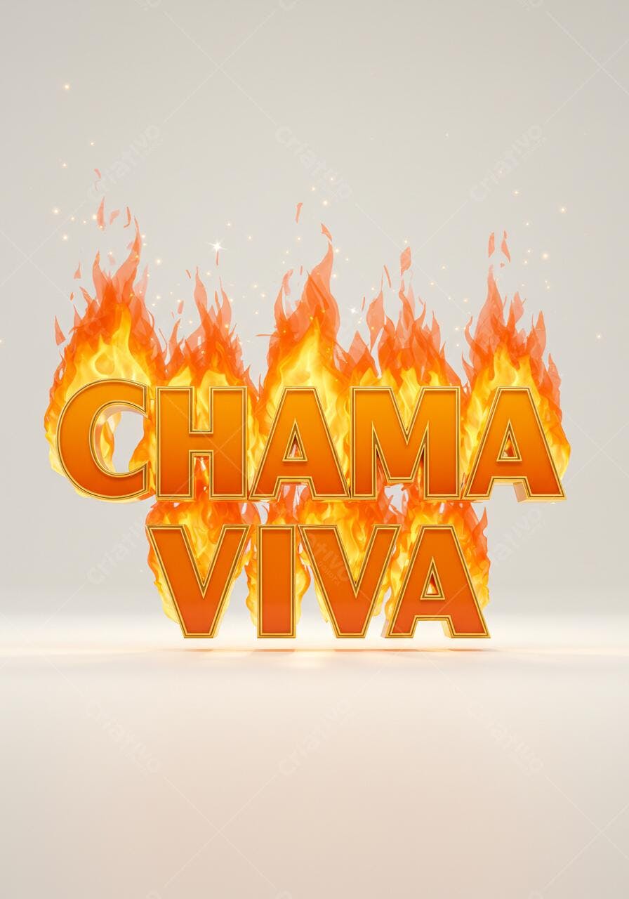 Chama Viva em Fogo Renderização 3D