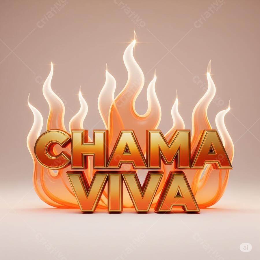 Chama Viva Logotipo em Fogo