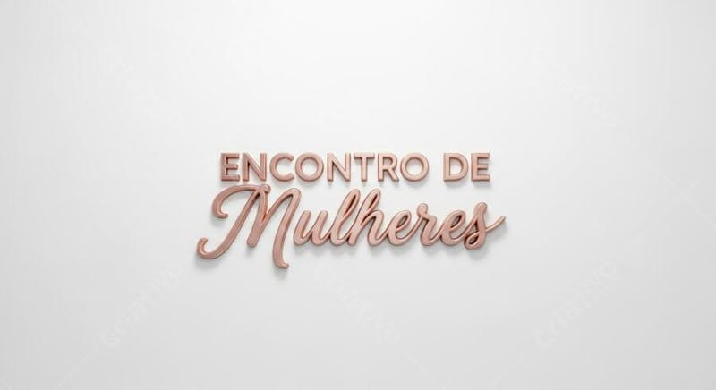 Minimalist image with the phrase "Women's Gathering" in rose gold on a white background. The letters have a 3D texture and an elegant style.  The atmosphere is calm and sophisticated.