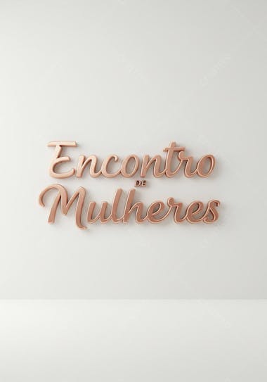 Image with the words Women's Gathering in rose gold relief on a white background. Minimalist and elegant style. Soft, diffused lighting. The font is cursive and modern.
