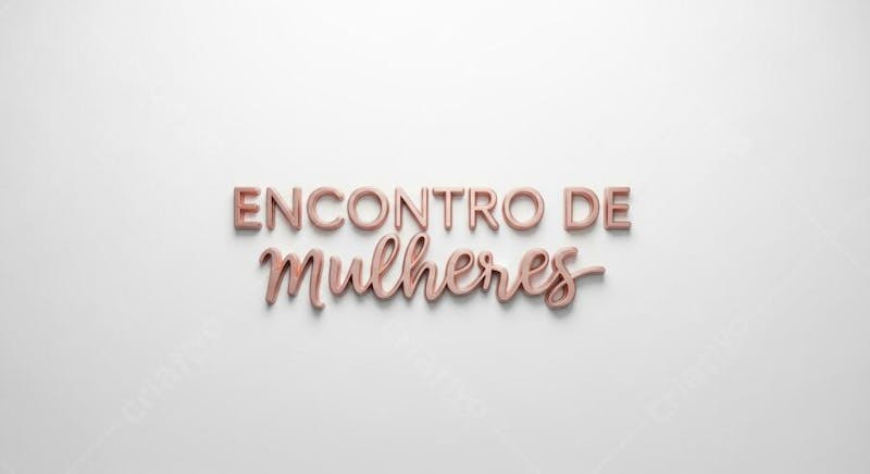 Image with the text "Women's Gathering" in rose gold letters on a white background. Minimalist style, soft and elegant colors. Ideal for invitations, women's events, and empowerment themes.