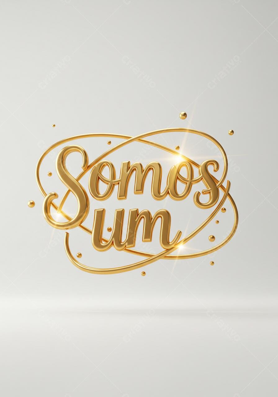 Somos Um dourado letras 3D
