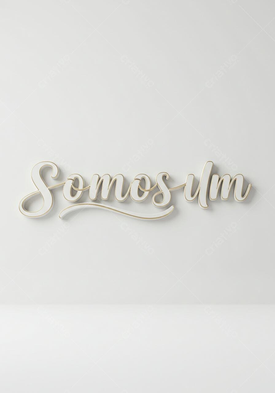 Letras 3D Somos Um fundo branco