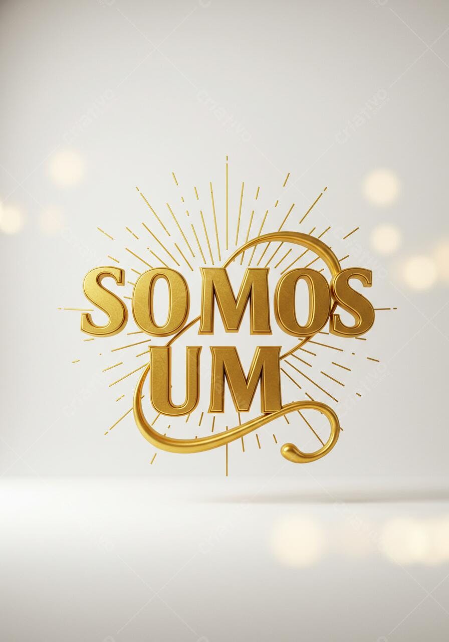 Somos Um letras douradas fundo branco