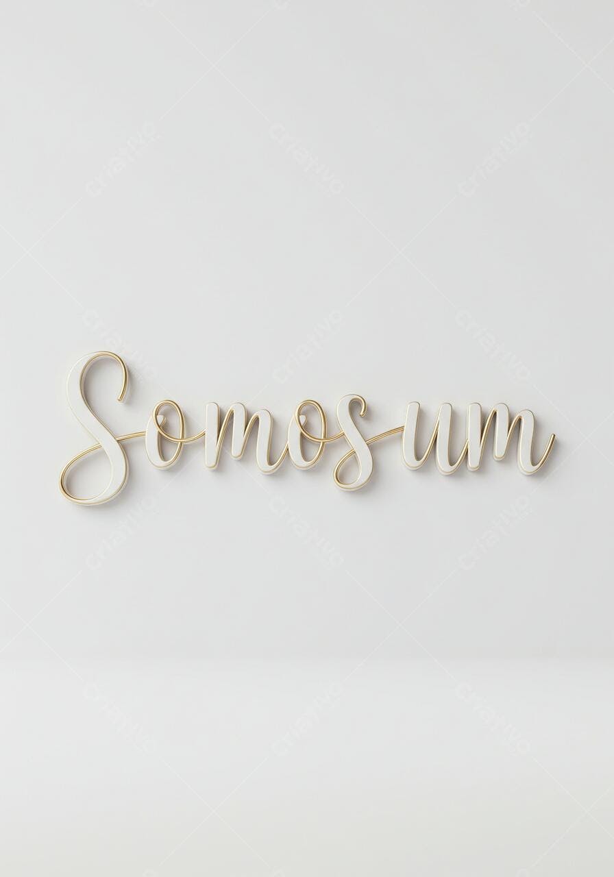 Letras Somos Um em branco e dourado