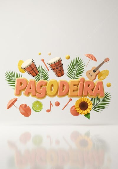 Pagodeira Verão Ilustração 3D