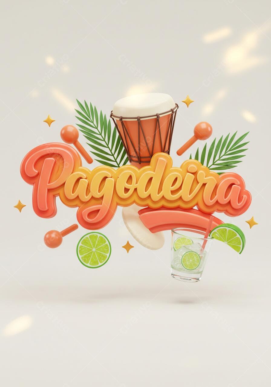 Pagodeira ilustração 3D