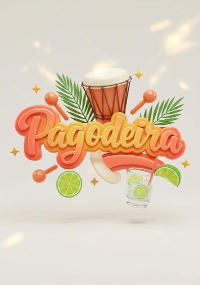 Pagodeira ilustração 3D