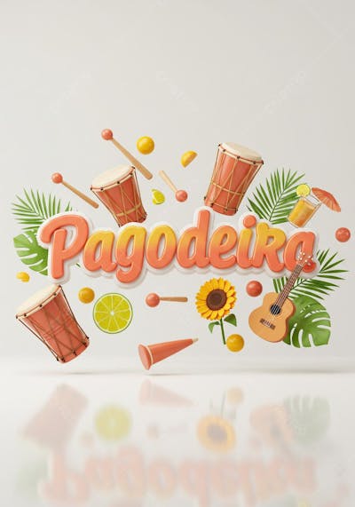Pagodeira ilustração verão alegria