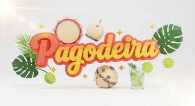 Pagodeira ilustração 3D verão