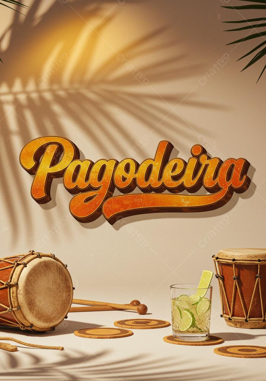 Pagodeira Festa Brasileira com instrumentos e Caipirinha