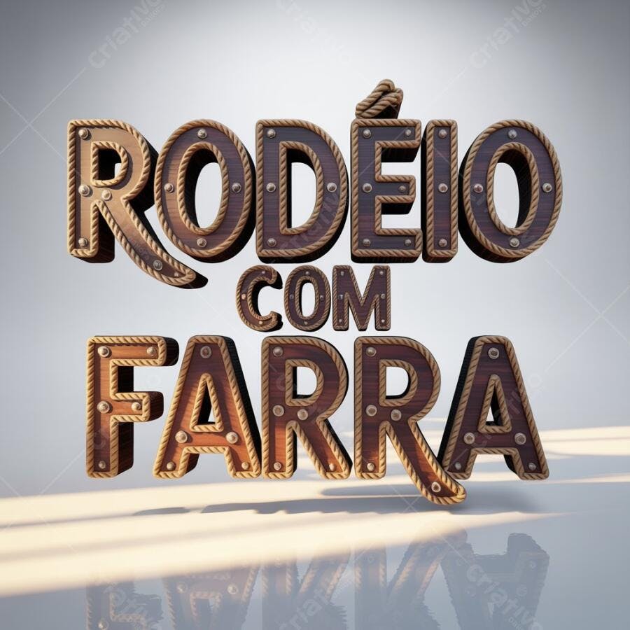 Rodeio com Farra letras em madeira