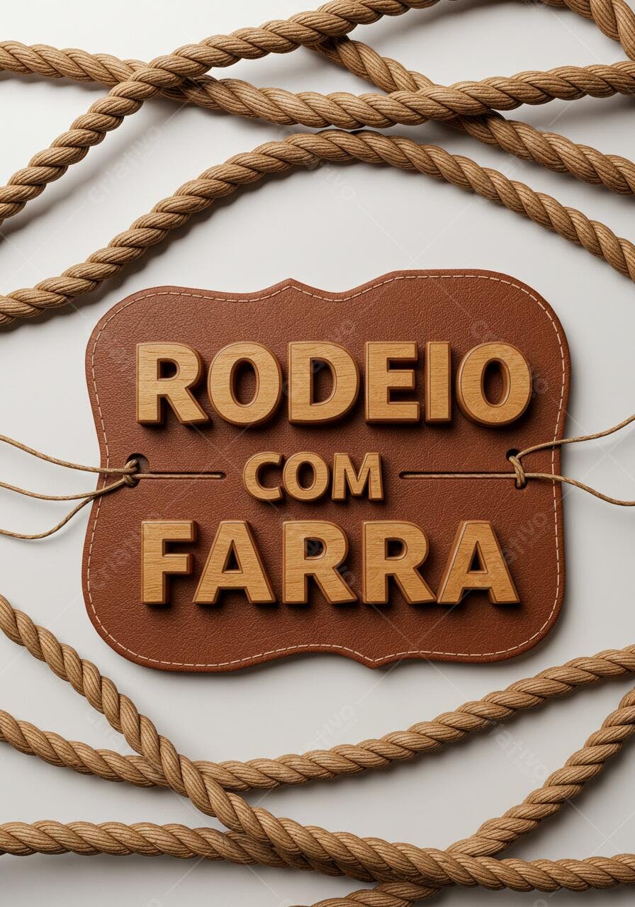 Rodeio com Farra Placa de Couro