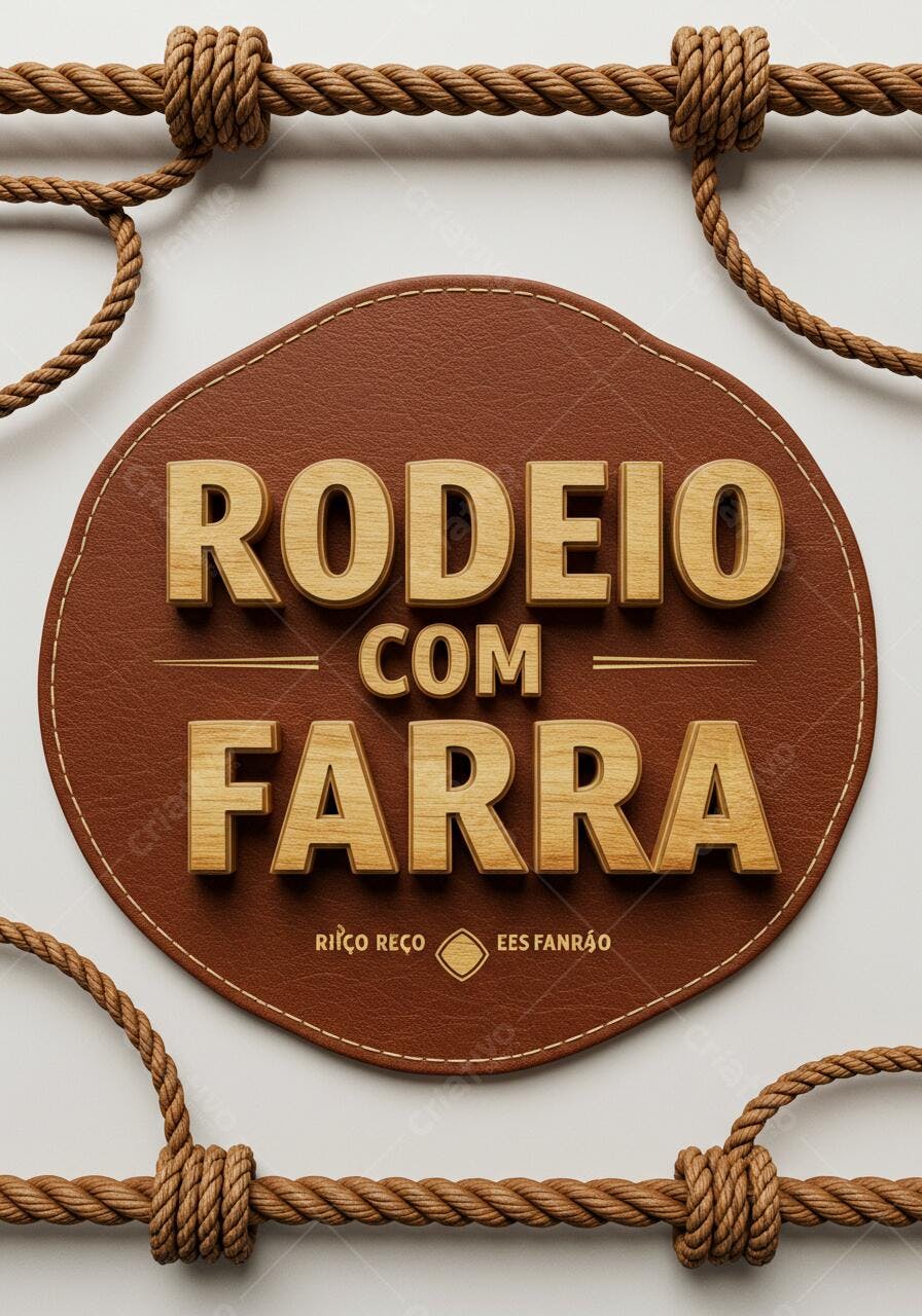 Rodeio com Farra Cartaz Marrom