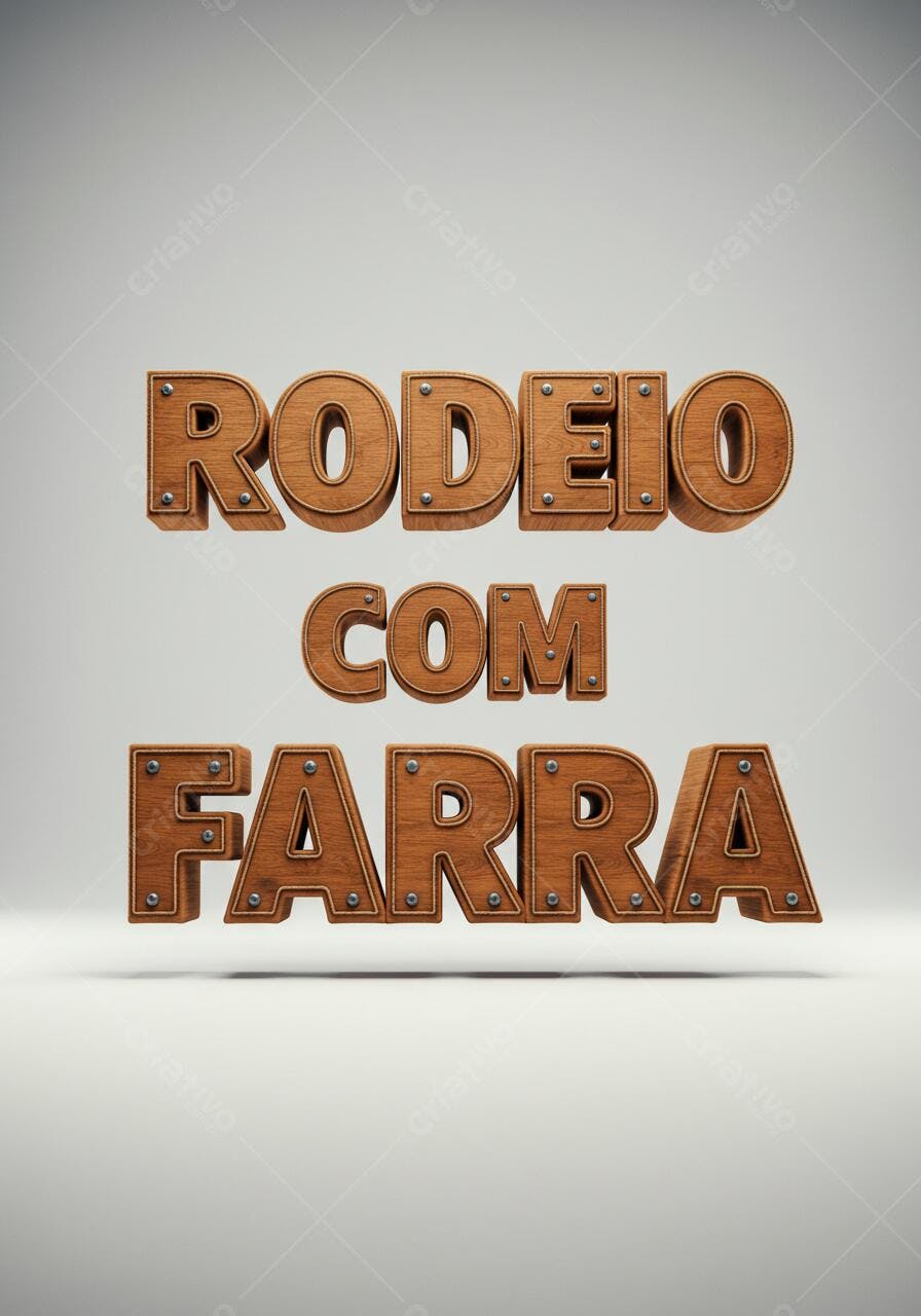 Rodeio com Farra letras em madeira