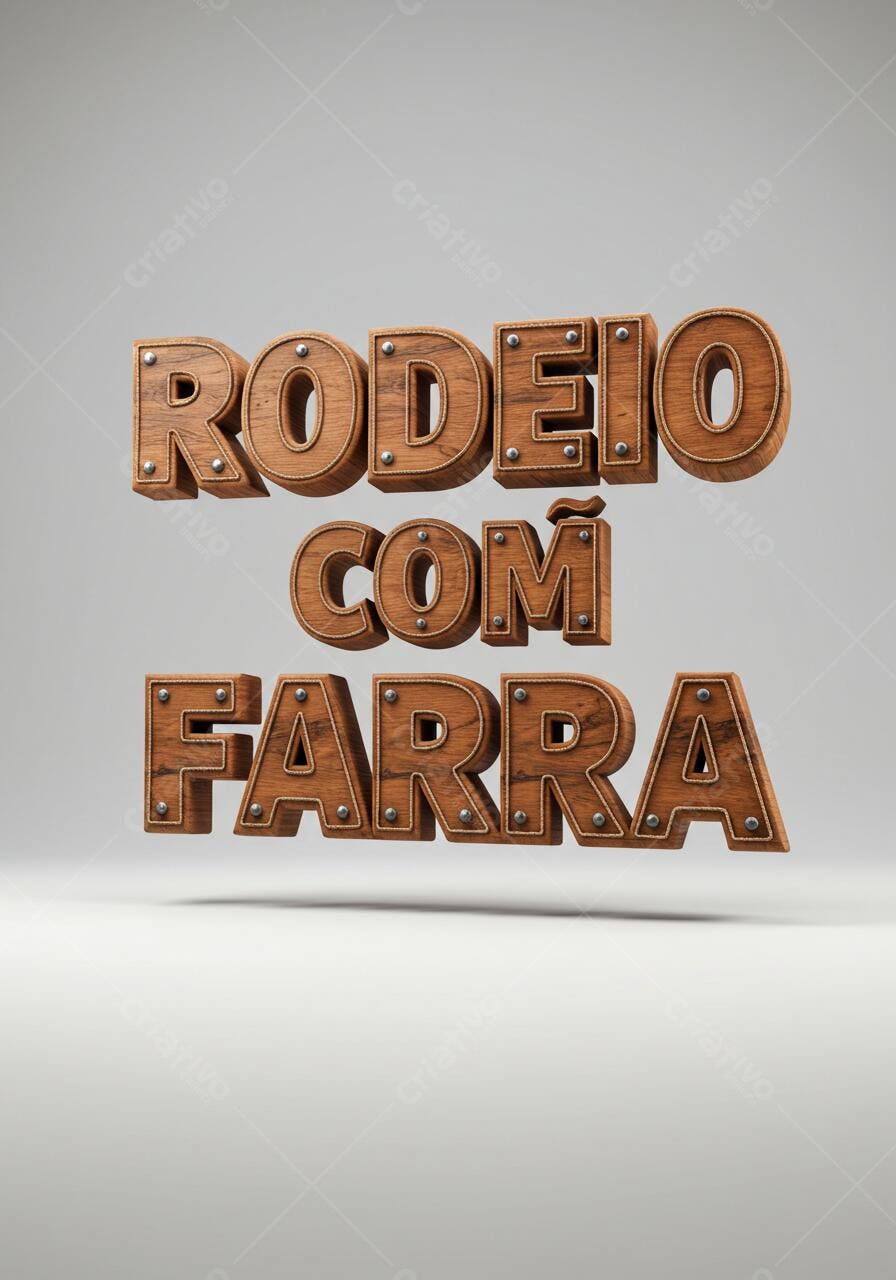 Rodeio com Farra letras em madeira