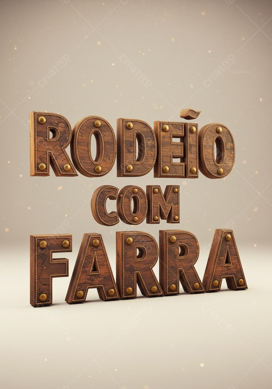 Rodeio com Farra letras em madeira