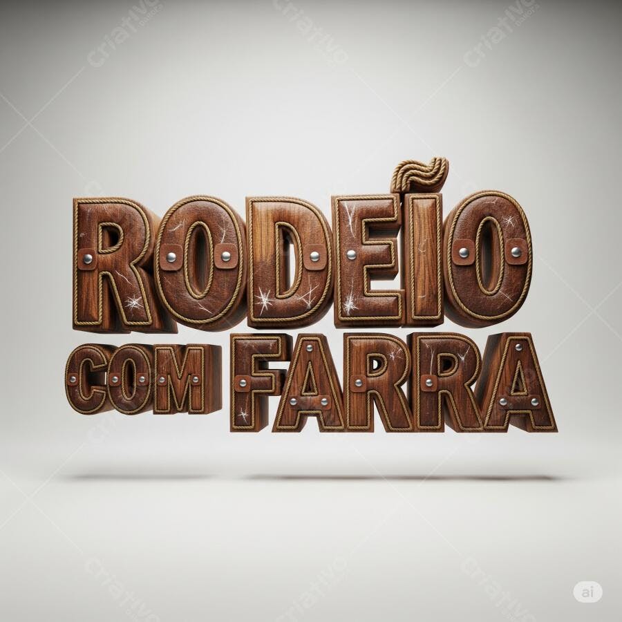 Rodeio com Farra tipografia rústica