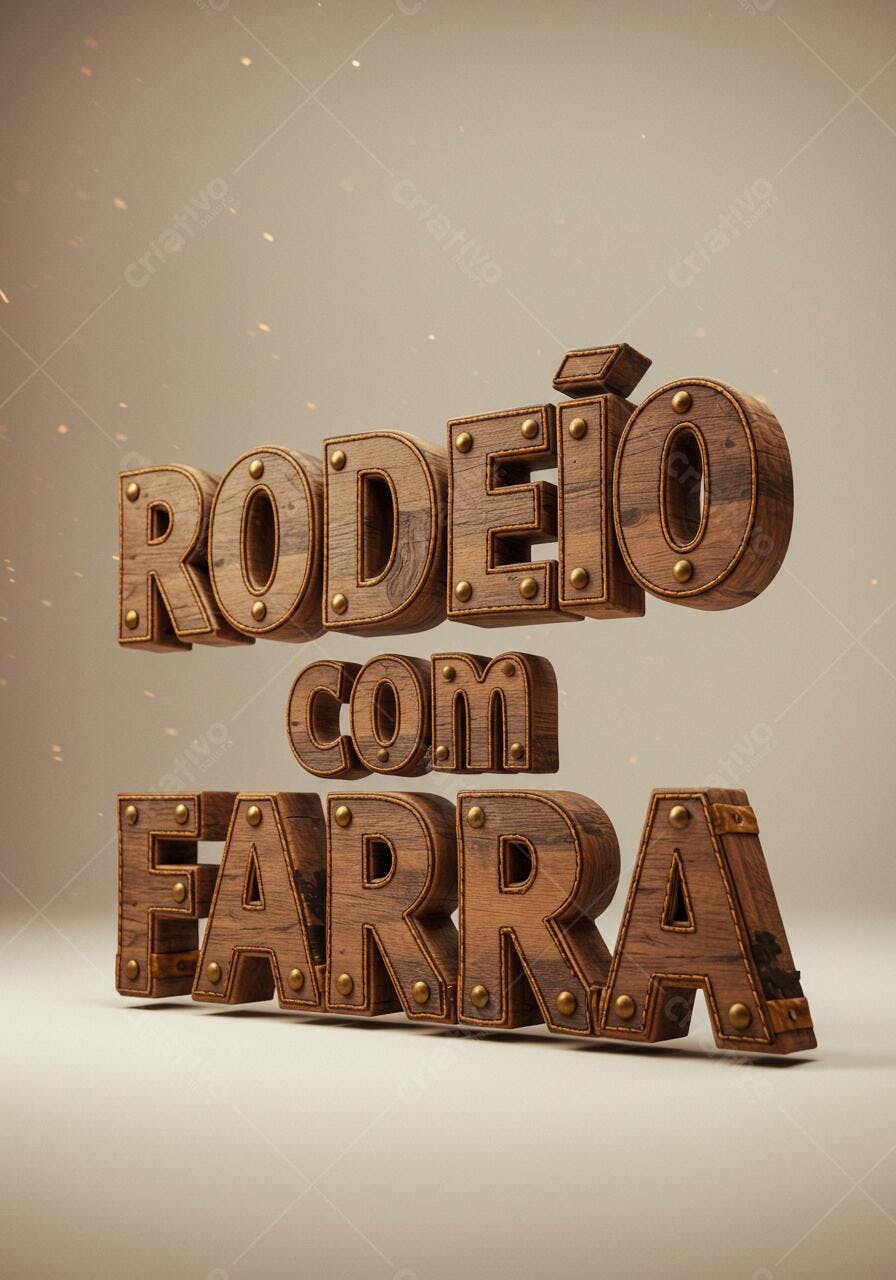 Rodeio com Farra letras em madeira