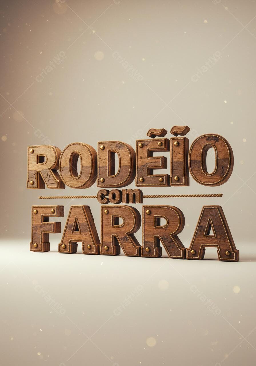 Rodeio com Farra letras em madeira